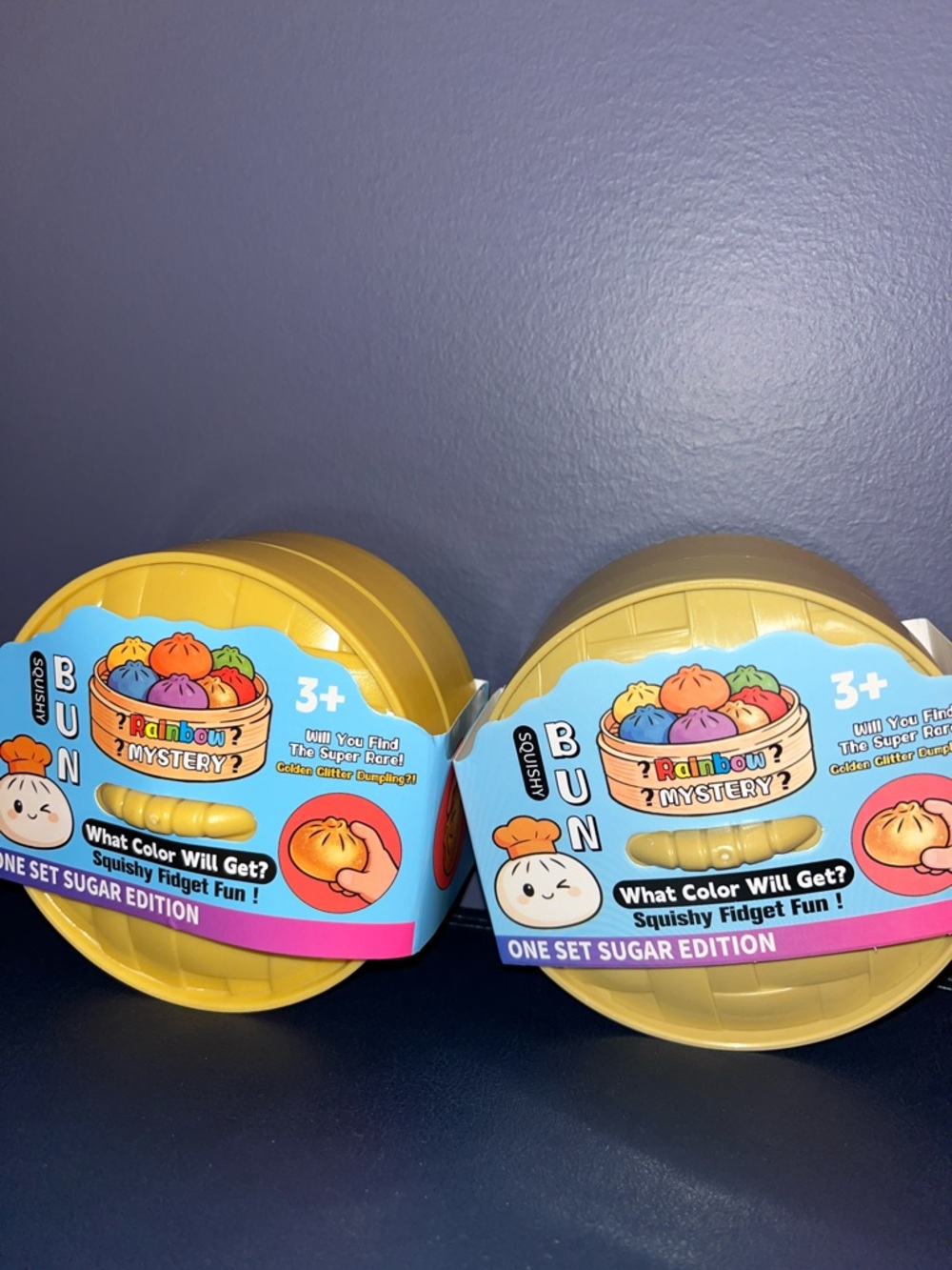 Rainbow Mystery Bun Squishy Fidget Toy - Yellow